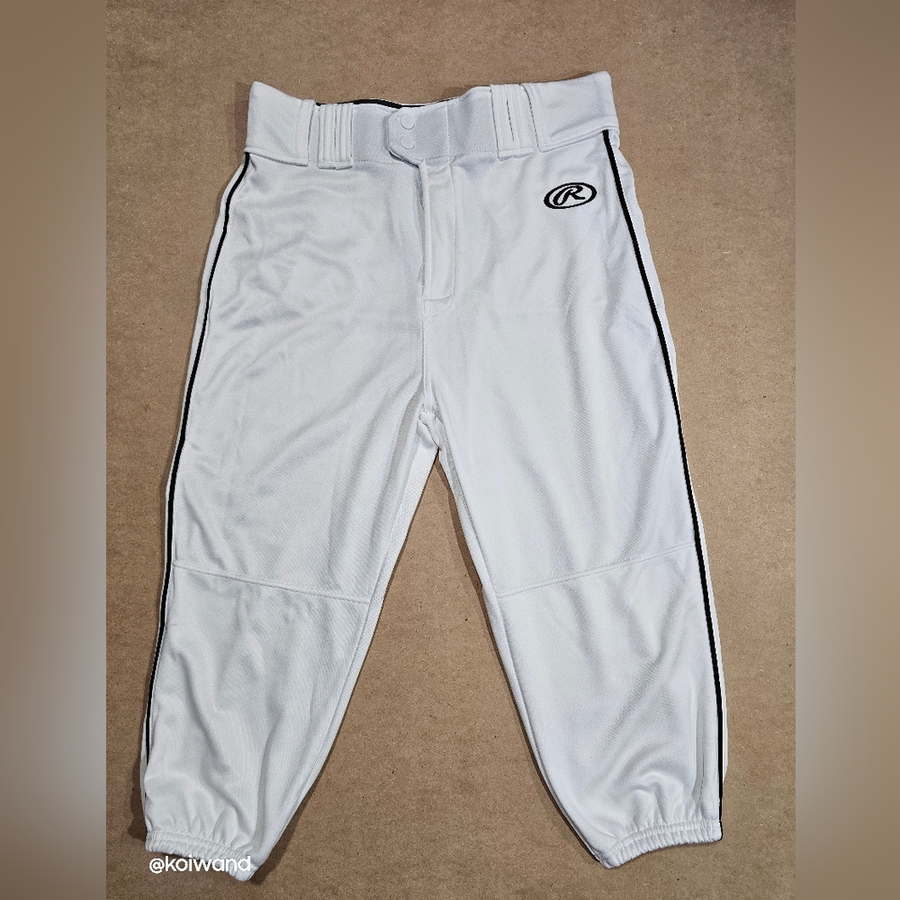 Rawlings Men's Launch Piped Knicker Baseball White Pants Size M